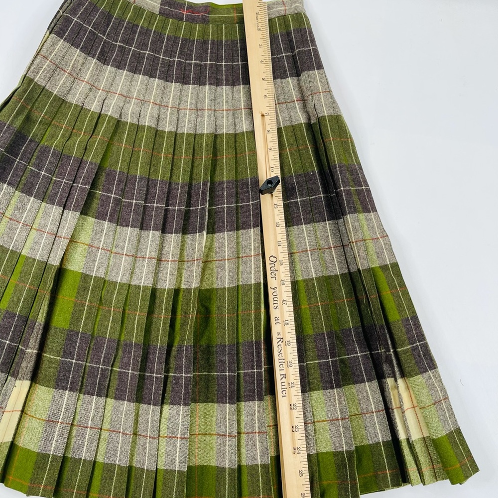 Vintage 70s Wool Plaid Accordion Skirt - Picture 2 of 6
